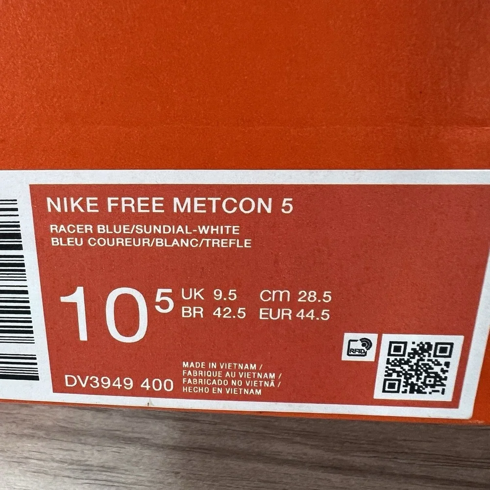 Nike Free Metcon 5 Mens Size 10.5 Racer Blue White Obsidian Sundial DV3949 400
